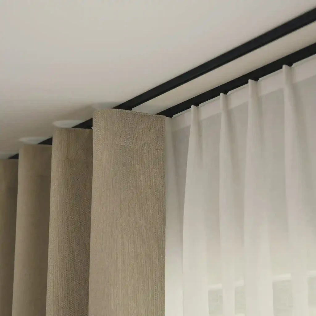 Curtain track installation in a Dubai home
