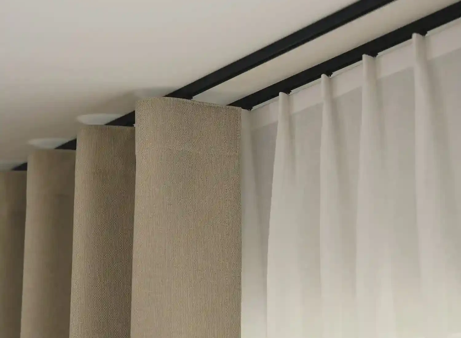 Curtain track installation in a Dubai home