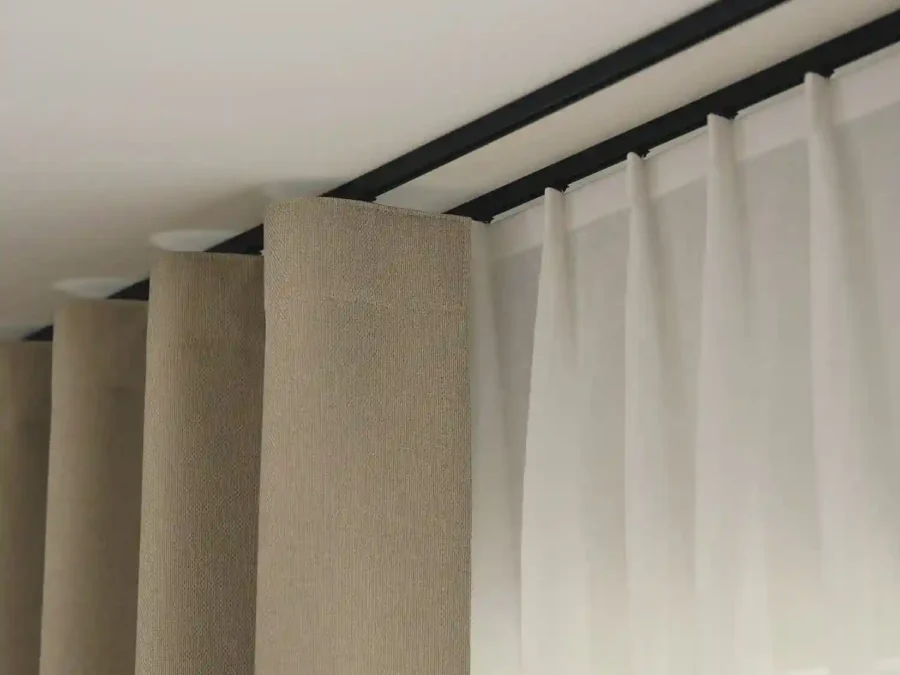 Curtain track installation in a Dubai home