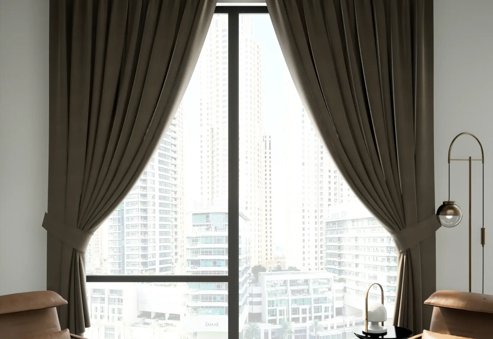 Pinch pleat curtains made to measure in Dubai