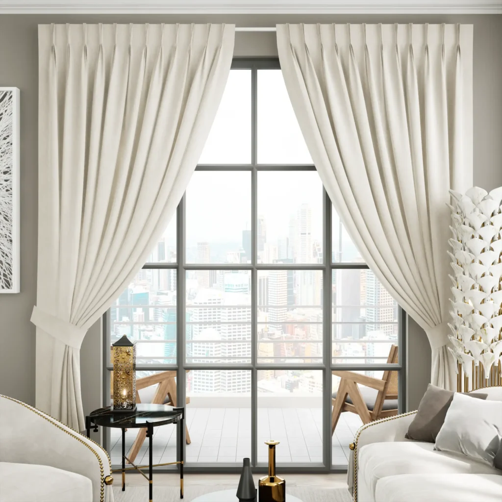 Pinch pleat curtains made to measure in Dubai