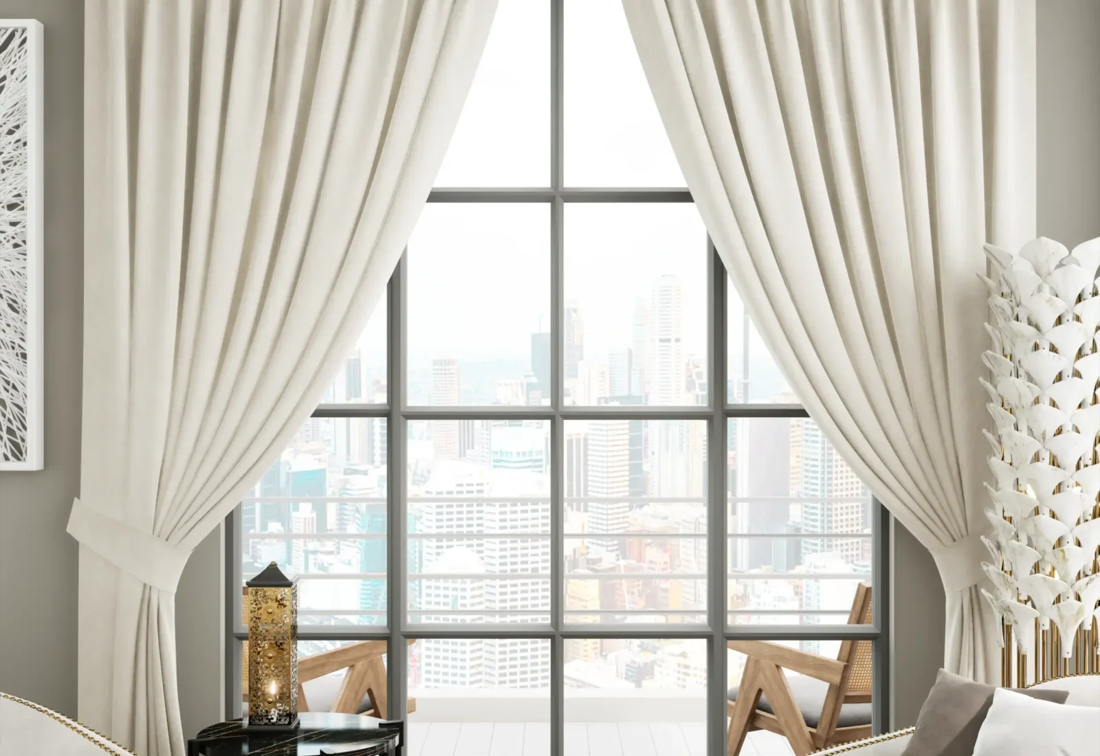 Pinch pleat curtains made to measure in Dubai
