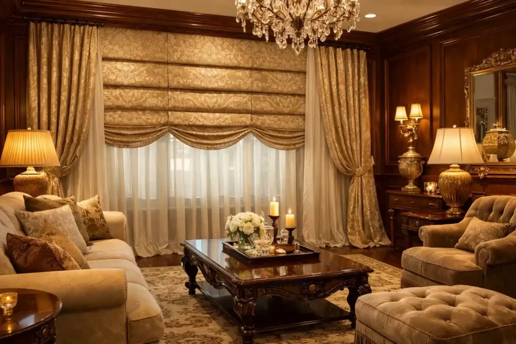 Roman style curtains made to measure in Dubai